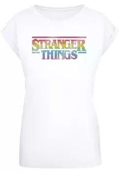 Рубашка ABSOLUTE CULT Stranger Things - Rainbow Dot, белый