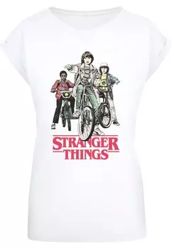 Рубашка ABSOLUTE CULT Stranger Things - Retro Bikers, белый