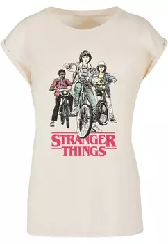 Рубашка ABSOLUTE CULT Stranger Things - Retro Bikers, песочный