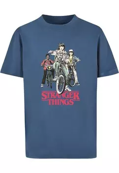 Рубашка ABSOLUTE CULT Stranger Things - Retro Bikers, морской синий