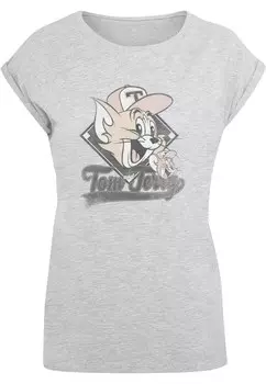 Рубашка ABSOLUTE CULT Tom And Jerry - Baseball Caps, цвет Grey/mottled grey