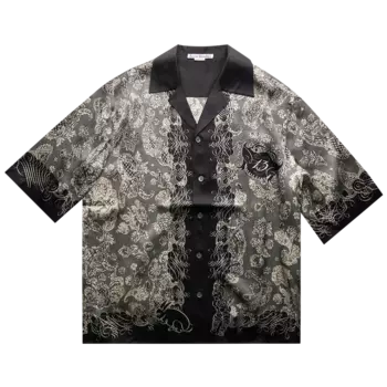 Рубашка Acne Studios Button Up 'Black/Ecru', разноцветный