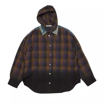 Рубашка Acne Studios Check Button-Up Shirt Purple/Brown, коричневый