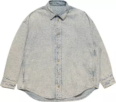 Рубашка Acne Studios Monogram 'Blue/Beige', синий