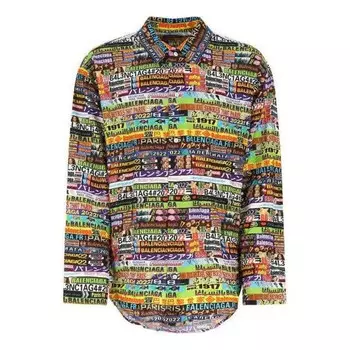 Рубашка ad banners minimal shirt 'multicolor' Balenciaga, красный