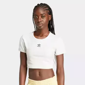 Рубашка adidas Originals Essentials Ribbed Crop Shirt, белый