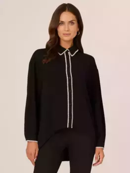 Рубашка Adrianna Papell Hi Low Hem, цвет black/ivory
