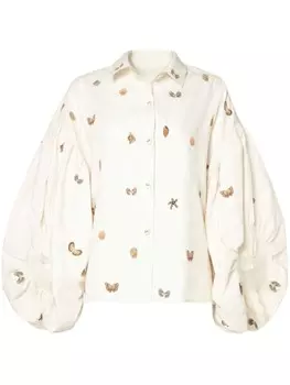 Рубашка Agar Caracola с вышивкой Agua By Agua Bendita, бежевый