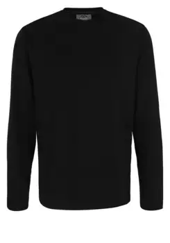 Рубашка AHORN SPORTSWEAR с длинными рукавами и современным круглым вырезом, черный