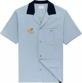 Рубашка Aim Leon Dore Bowling Shirt 'Rain Washed', синий