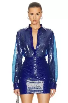 Рубашка Alex Perry Sequin Fitted, цвет Ultramarine