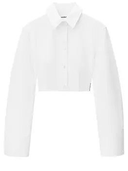 Рубашка Alexander Wang Cropped structured, белый
