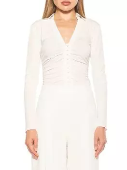 Рубашка Aliina с V-образным воротником и воротником Alexia Admor, слоновая кость