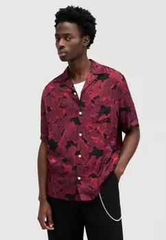 Рубашка AllSaints, цвет jt blk sangria red
