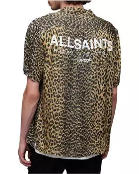 Рубашка AllSaints Fuji Short Sleeve Shirt, цвет Meadow Yellow