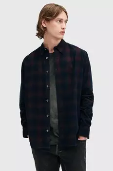 Рубашка AllSaints из хлопка DAYBREAKER LS SHIRT, темно-синий
