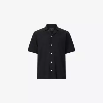 Рубашка Allsaints Ньюон с коротким рукавом хлопковая, черный