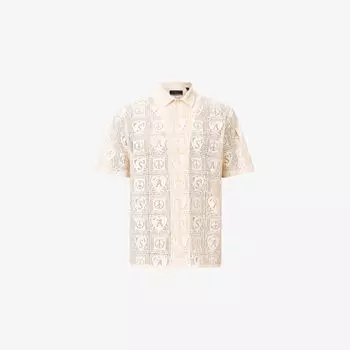 Рубашка Allsaints Нетли кружевная с короткими рукавами, белый