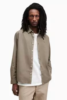 Рубашка Allsaints Tahoe с длинными рукавами All Saints, коричневый