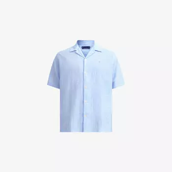 Рубашка Allsaints Valmer с коротким рукавом из хлопка, синий