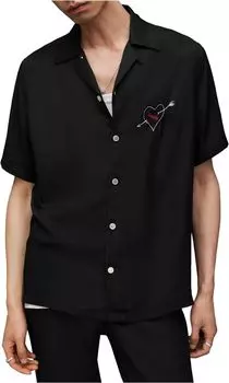 Рубашка AllSaints Vendetta Short Sleeve Shirt, цвет Jet Black