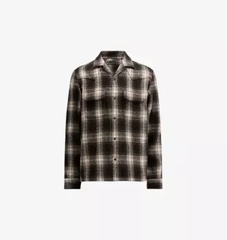 Рубашка Alvar в клетку с длинными рукавами из тканого материала Allsaints, коричневый