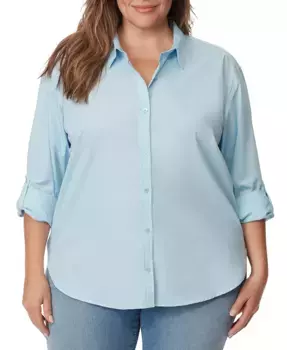 Рубашка Amanda Plus Size Gloria Vanderbilt, синий