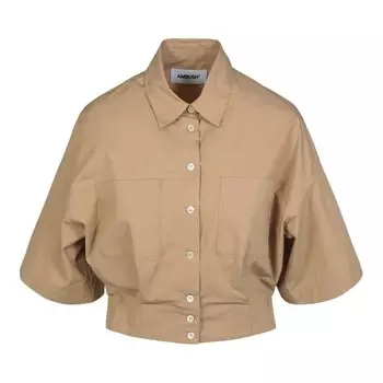 Рубашка Ambush Cropped Short-Sleeve Shirt, бежевый