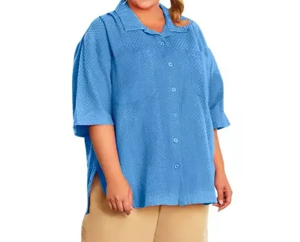 Рубашка Ameli с коротким рукавом из корзинчатой ткани - Plus In Vista On The Plus Side