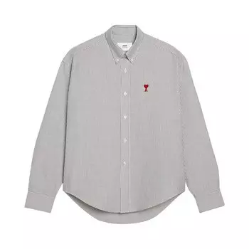 Рубашка Ami Boxy Fit 'Black/Natural White', черный