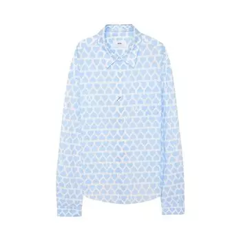 Рубашка Ami Boxy Fit 'Sky Blue/Natural White', синий