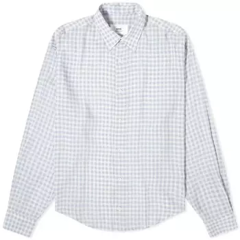Рубашка Ami Paris Boxy Fit Check Shirt, цвет Chalk & Cashmere Blue
