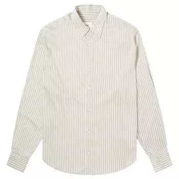 Рубашка Ami Paris Boxy Stripe Shirt, цвет Chalk & Sage