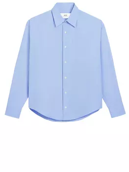 Рубашка Ami Paris Cotton poplin, светло-синий