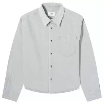 Рубашка Ami Paris Denim Shirt, цвет Javel Grey