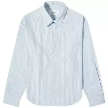 Рубашка Ami Paris Stripe Boxy Shirt, цвет Cashmere Blue & Chalk