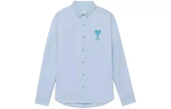 Рубашка Ami свободного кроя на пуговицах AMIPARIS, синий