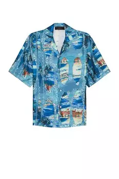 Рубашка Amiri Bleach Bandana Bowling, синий