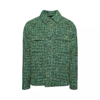Рубашка Amiri Boucle Overshirt, зеленый