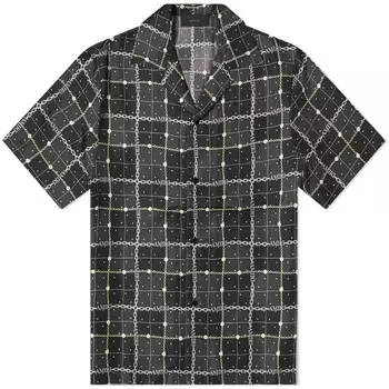 Рубашка Amiri Charm Check Silk Vacation, черный