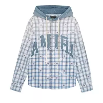 Рубашка Amiri Hooded Overshirt, цвет Cerulean