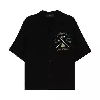 Рубашка Amiri Pool Cue Bowling Shirt Black, черный