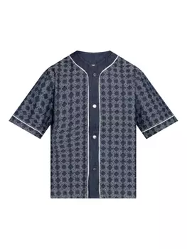 Рубашка AMIRI с геометрическим принтом и короткими рукавами, синий