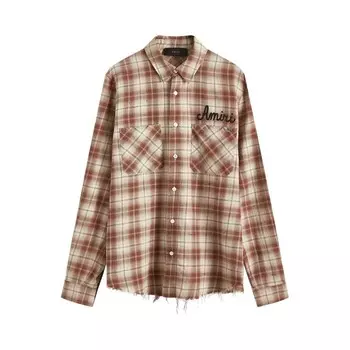 Рубашка Amiri Shotgun Flannel Shirt Chocolate, коричневый
