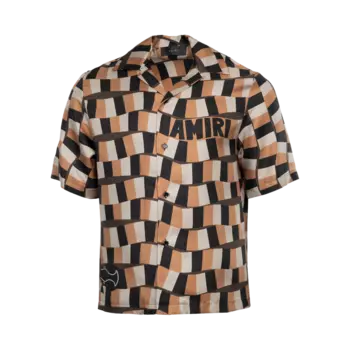 Рубашка Amiri Snake Checker Bowling 'Brown', коричневый