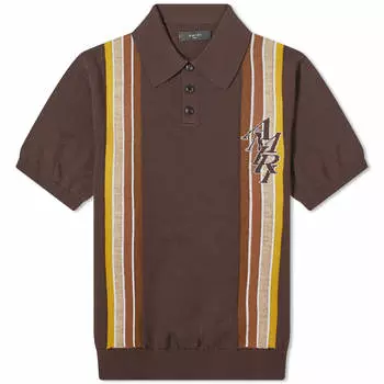 Рубашка Amiri Stack Stripe Knit Polo, зеленый