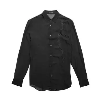 Рубашка Ann Demeulemeester Korneel Standard Fit Shirt With Thorns Embroidery 'Black', черный