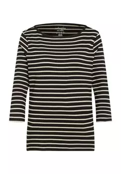 Рубашка "Аня", рукав 3/4, вырез "лодочка", женская GALERIA, черно-белый