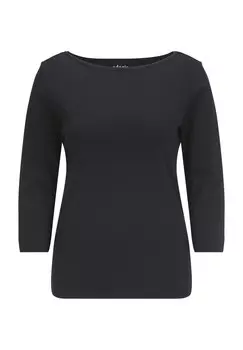 Рубашка Аня, рукав 3/4, вырез лодочка, женская Adagio, черный