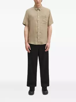 Рубашка APC Bellini с коротким рукавом и карманом A.P.C., нейтральный